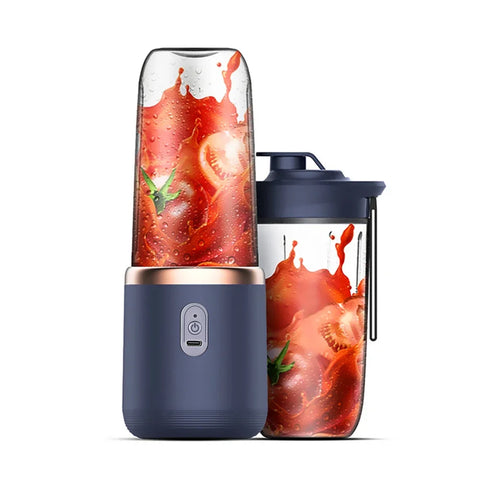Mixeur portable bleu avec deux tasses de voyage