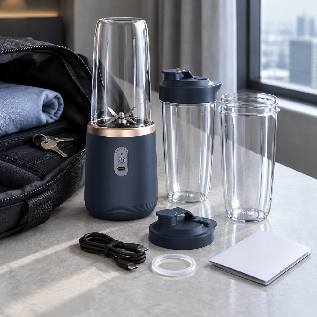 [Scale AI] flat_lay, Mixeur portable 6 lames avec 2 tasses